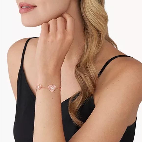 NWT authentic exclusive collection rose gold love charms bracelet - Picture 7 of 8